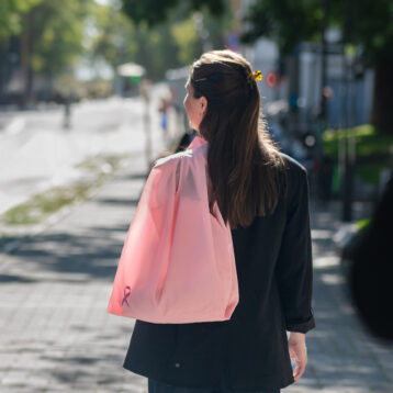 Rosa sløyfe handlenett